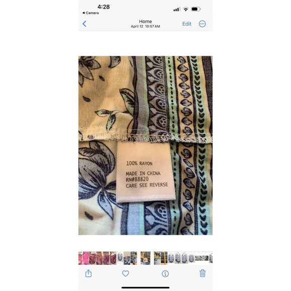 Rose & Rhyme Womens 3X Blouse Top Blue Floral Tunic Ikat Plus Size Print Rayon - Picture 7 of 11